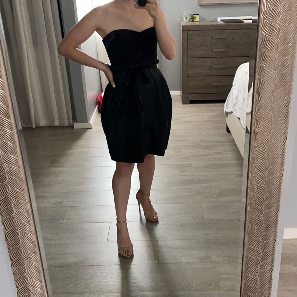 BCBG Max Azria strapless black mini dress